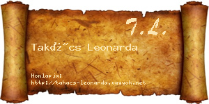 Takács Leonarda névjegykártya
